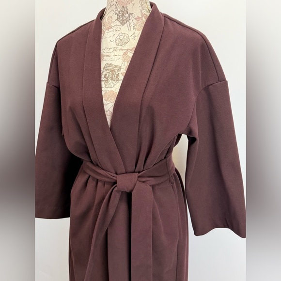 PROLOGUE  Women's eggplant/rich brown tie waist trench size XS - Picture 4 of 15